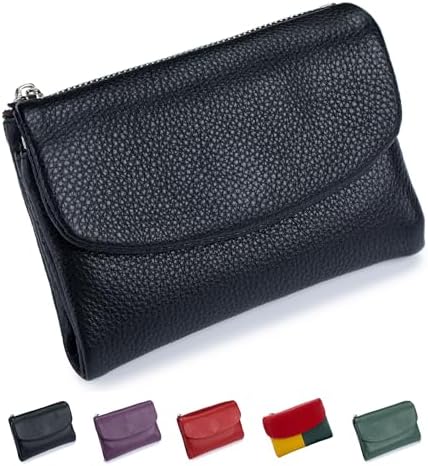 Amazon.com: LECDOA Unisex Pebble Leather Wallet, Short Genuine